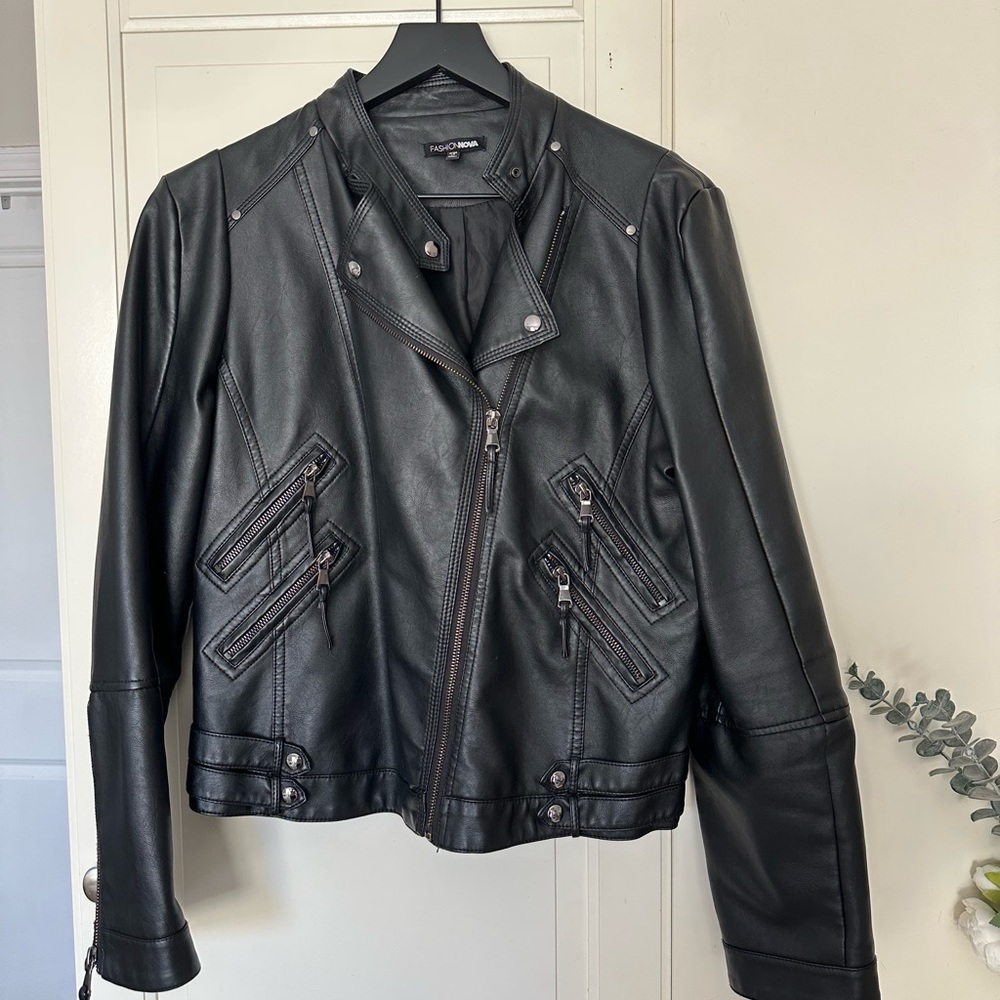 Fashion Nova Black FAUX Leather Jacket